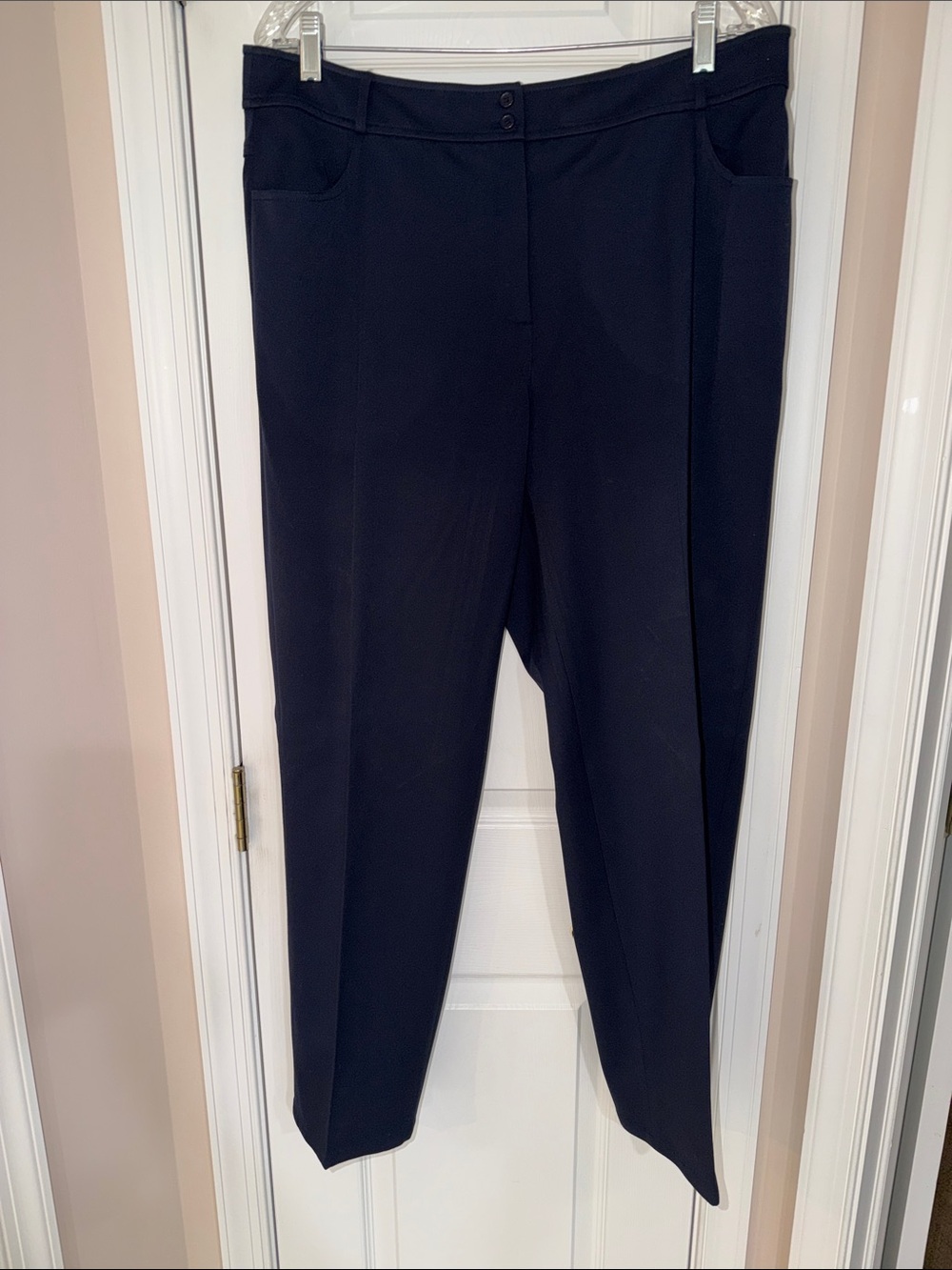 Talbots Women's Navy Straight Leg Dress Pants, Size 14W